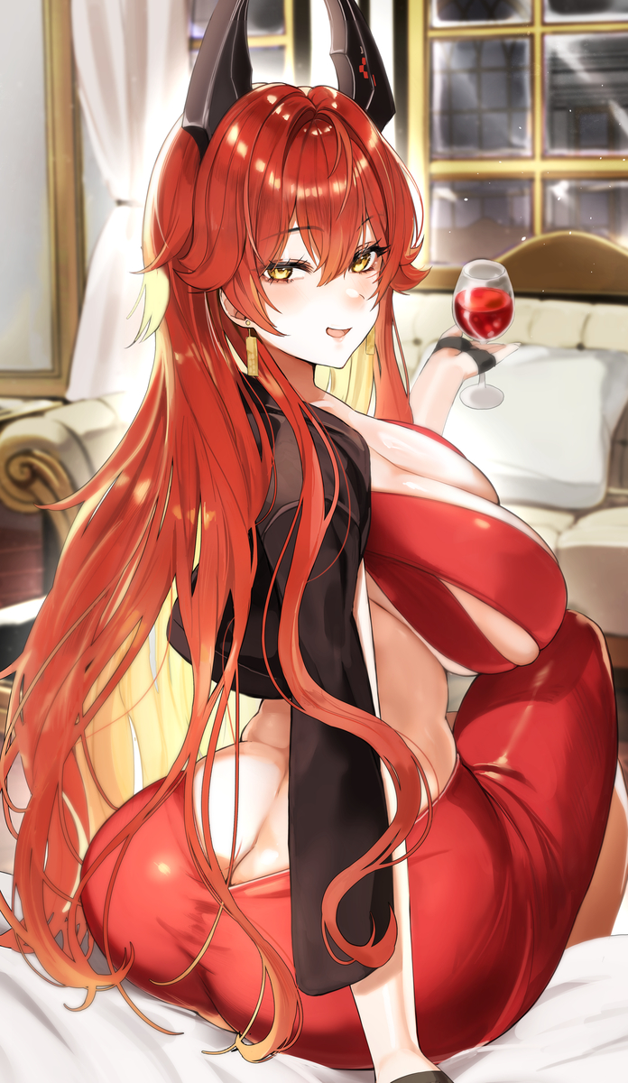 minus zero69, ai generated, goddess of victory: nikke, red hood, big ass, big breasts