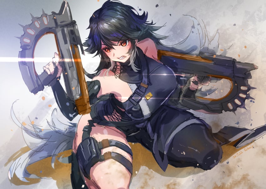 ai generated, nikke, big breasts, female, fingers, long hair