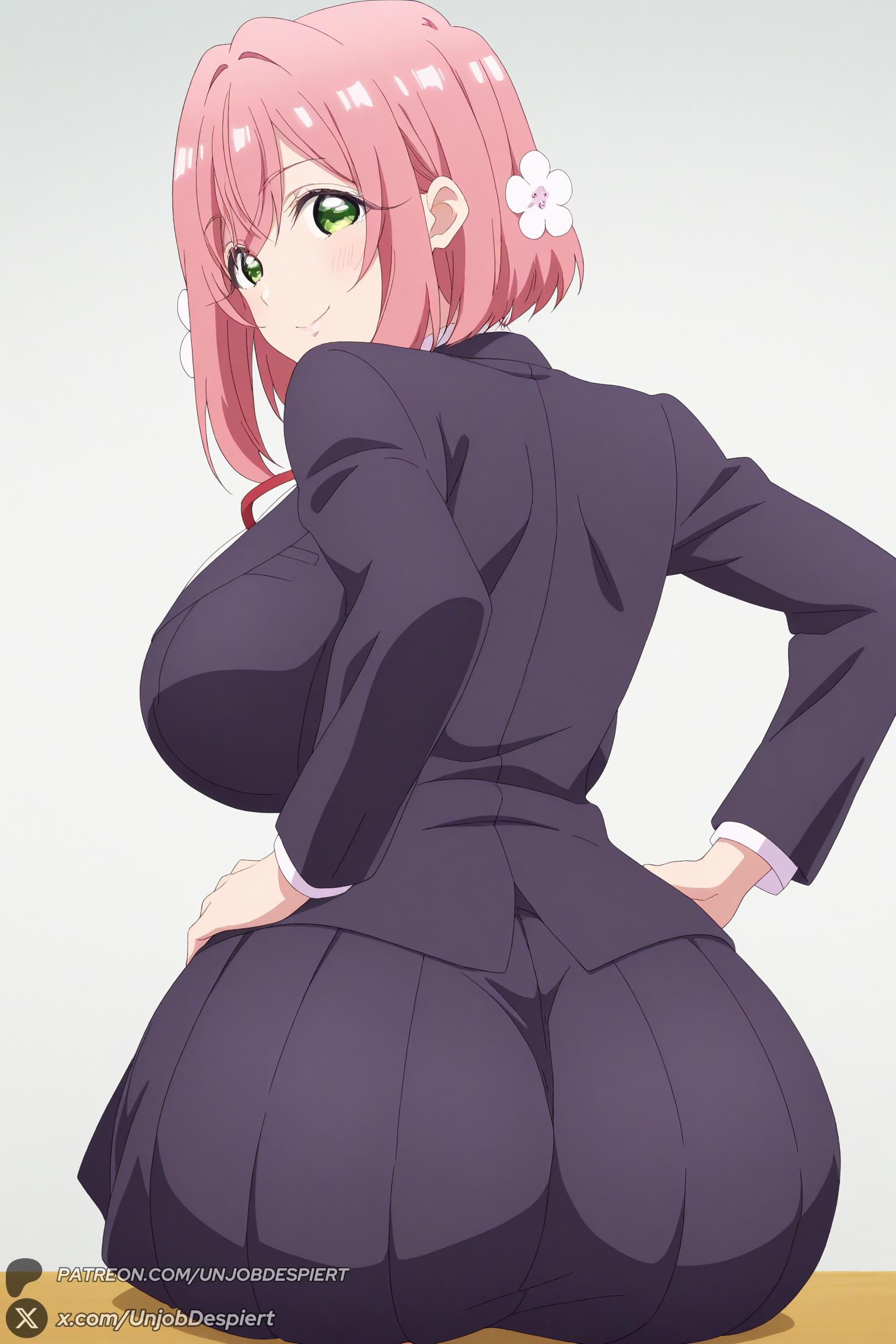 Unjobdespiert, ai generated, 100 kanojo, hanazono hakari, big ass, huge breasts