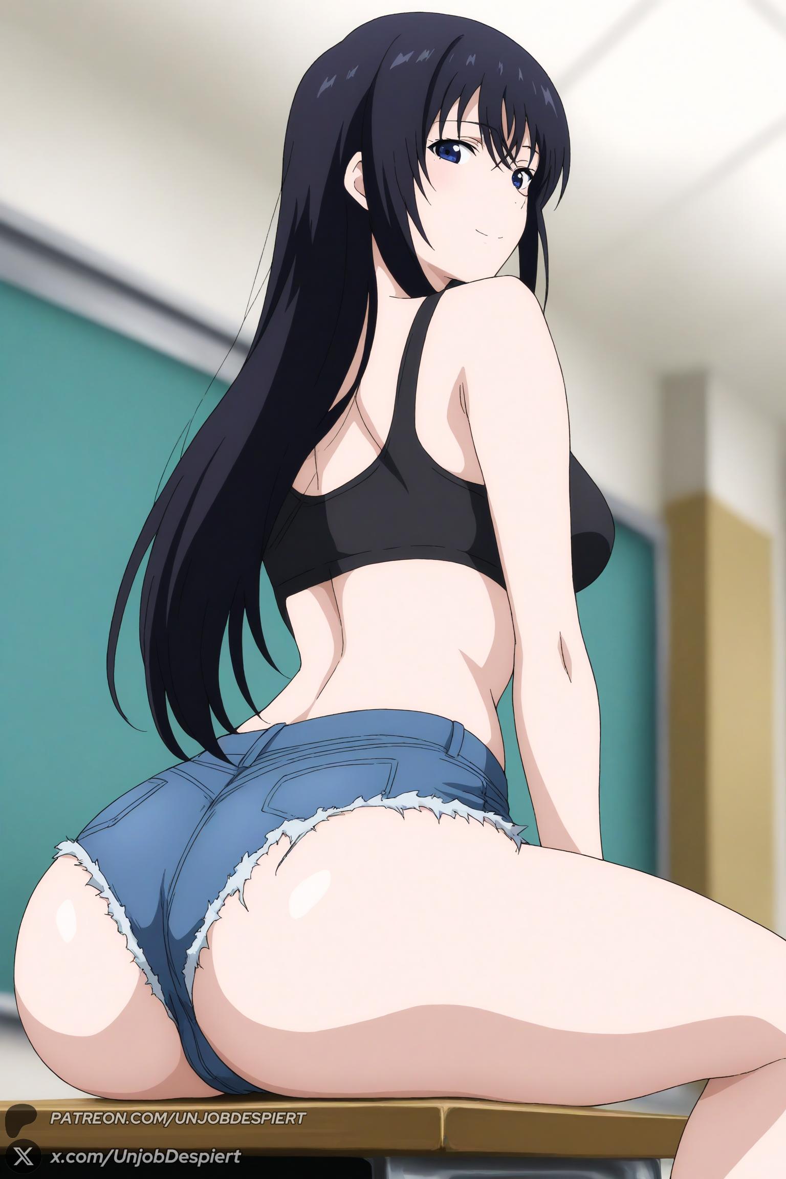 Unjobdespiert, ai generated, tomodachi game, tomodachi game, bangs, big ass