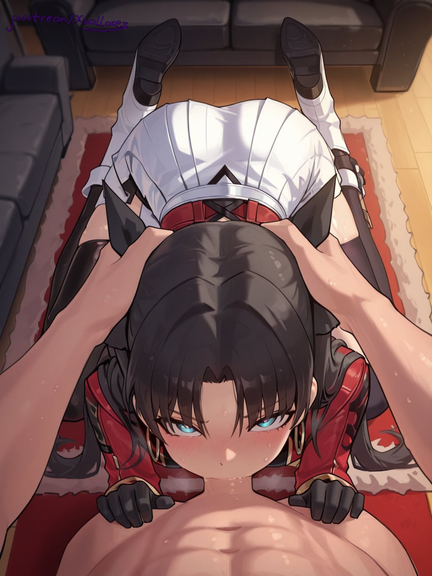 Xzollosez, ai generated, honkai: star rail, rin tohsaka, 1girls, blush