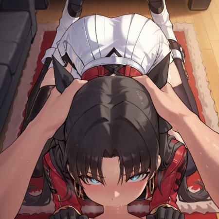 Xzollosez, ai generated, honkai: star rail, rin tohsaka, 1girls, blush