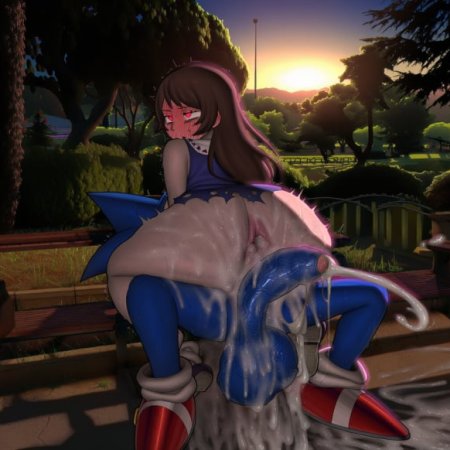 bigtub7775, ai generated, jujutsu kaisen, sega, sonic, anthro on human