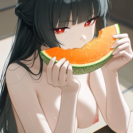 Shineinsfw, ai generated, zenless zone zero, hoshimi miyabi, 1girls, eating
