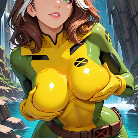 Skypassion, ai assisted, ai generated, anime, marvel, rogue