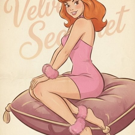 ai generated, scooby-doo, daphne blake, collar, cushion, looking at viewer