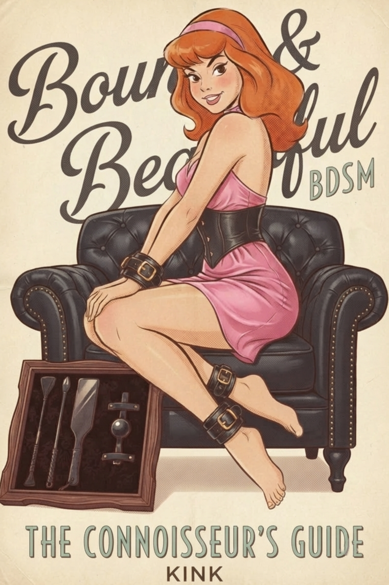 ai generated, scooby-doo, daphne blake, ankle cuffs, armchair, bdsm