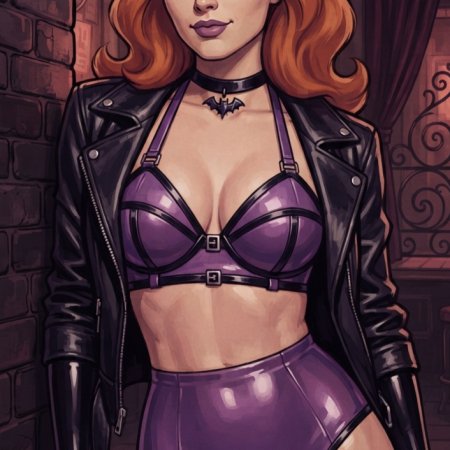 ai generated, scooby-doo, daphne blake, 1girls, bra, choker
