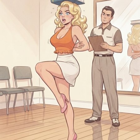 ai generated, big breasts, blonde, blonde female, instructor