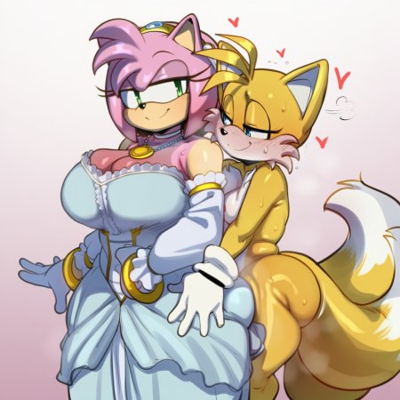 ai generated, sonic, amy rose, miles prower, tails, tails the fox