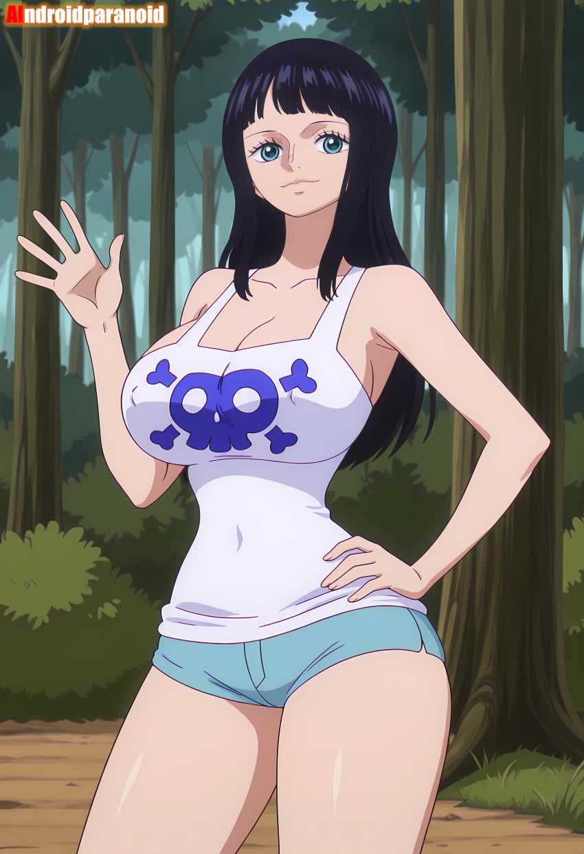 Aindroidparanoid, ai generated, one piece, nico robin, big butt, breasts