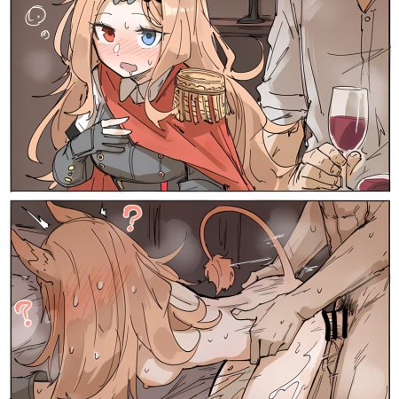 ai generated, arknights, archetto, cat tail, bird girl, cum in pussy