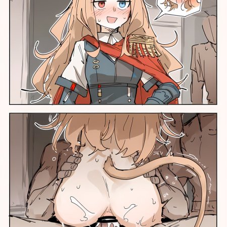 ai generated, arknights, archetto, ass, bird girl, blonde hair