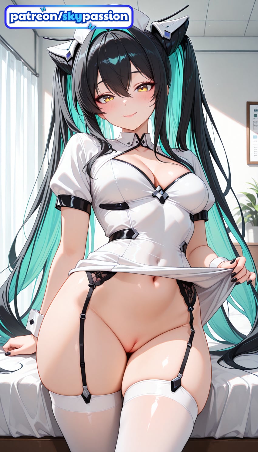 Skypassion, ai assisted, ai generated, nikke, little mermaid, nurse