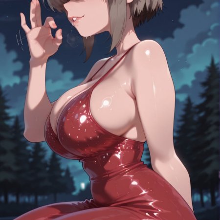 Odexai, ai generated, uzaki yanagi, big ass, blush, handjob
