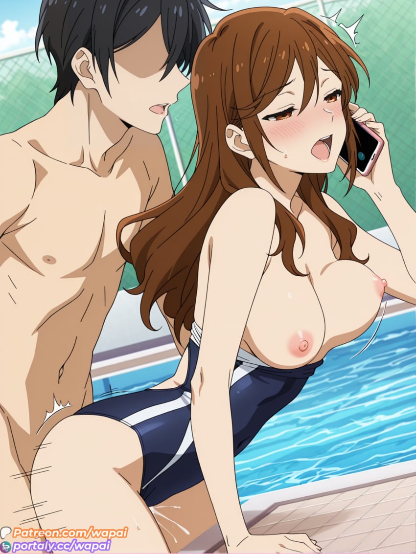 mforcia, wapai, ai generated, horimiya, hori kyouko, clothed sex