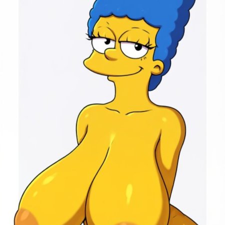 Humblemilker, ai generated, the simpsons, marge simpson, breasts, pussy