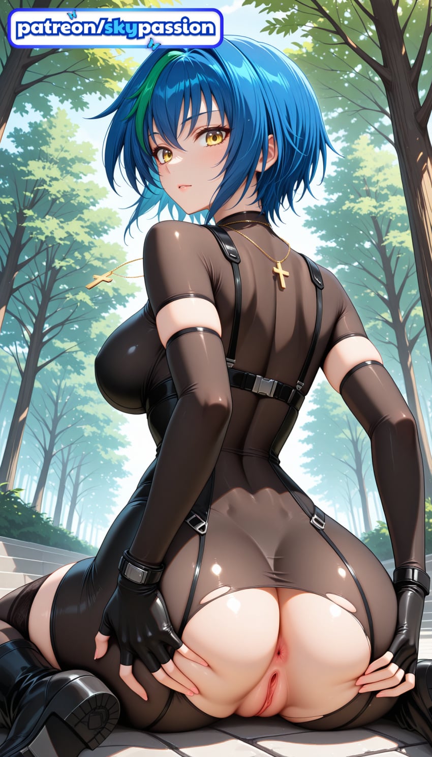 Skypassion, ai generated, high school dxd, xenovia quarta, big ass, butthole