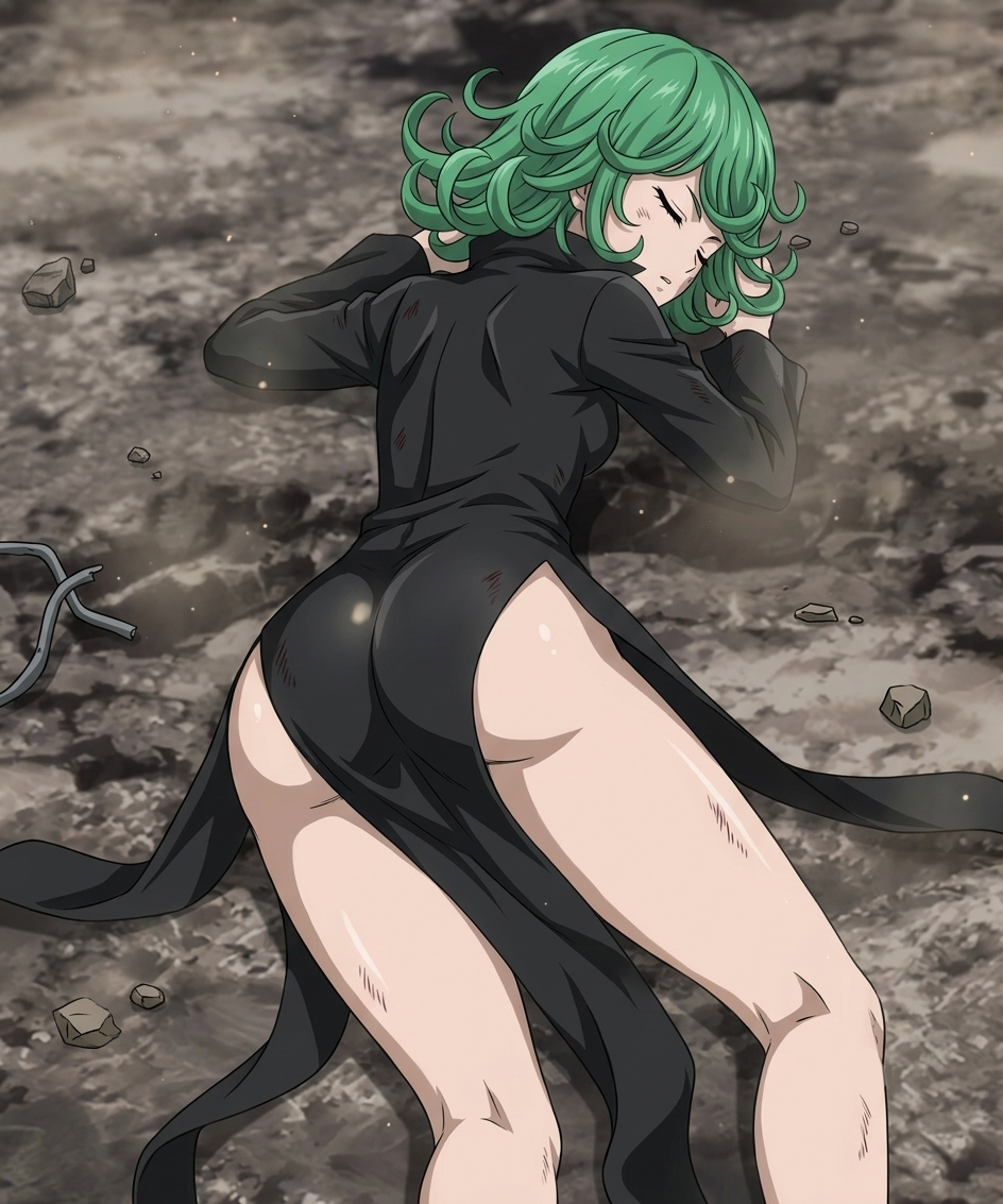 ai generated, one-punch man, tatsumaki, butt, fat ass, butt