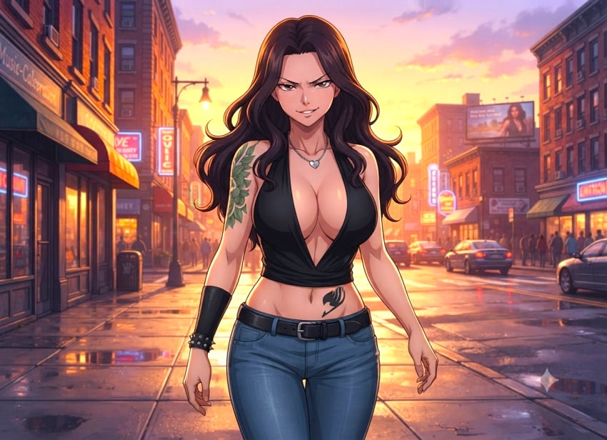 ai generated, fairy tail, cana alberona, anime girl, california, sexy
