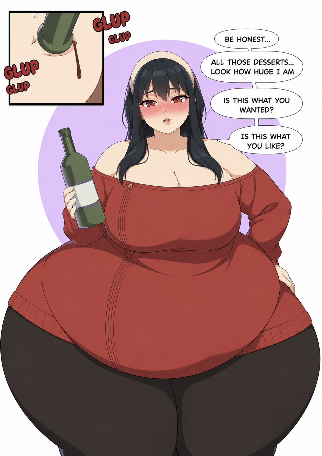 ai generated, spy x family, yor briar, fat, huge breasts, huge hips