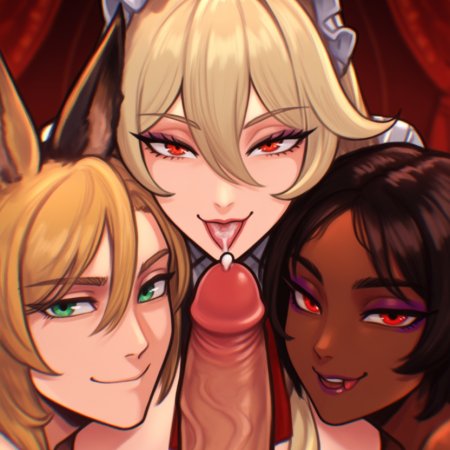 ai generated, league of legends, ahri, breasts, cum in mouth, fox ears
