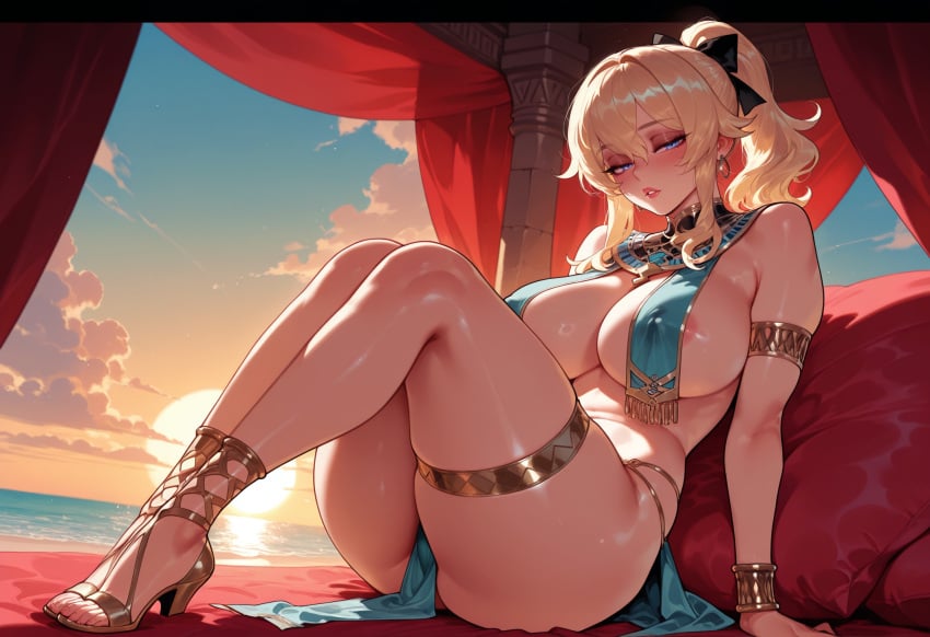 balecxi, ai generated, genshin impact, hoyoverse, jean, covered nipples