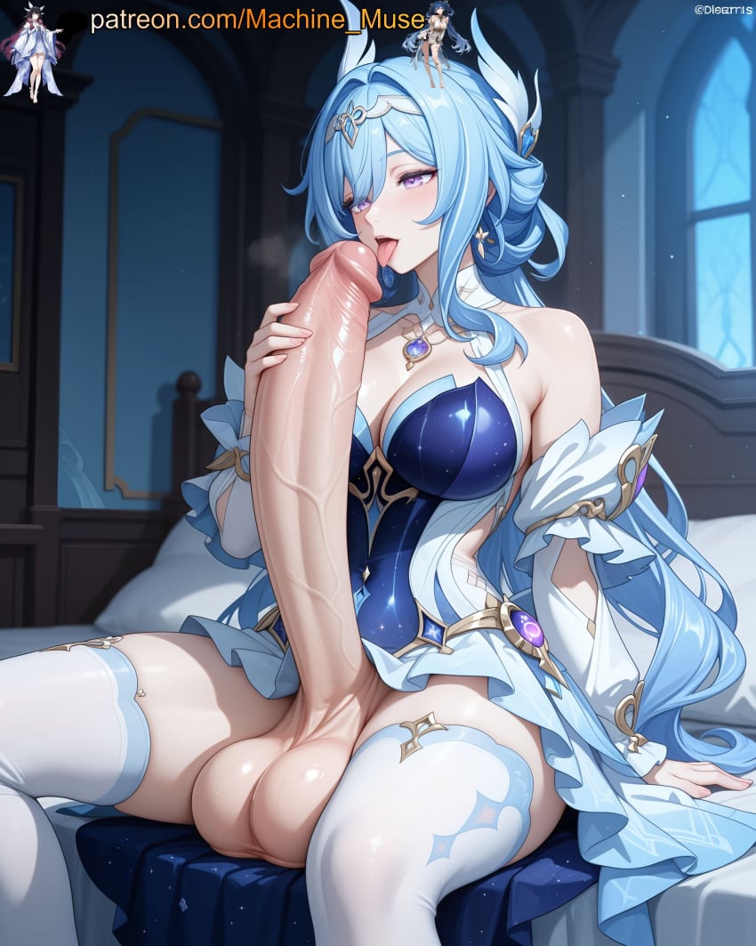 machine muse, ai generated, genshin impact, hoyoverse, odette, handjob