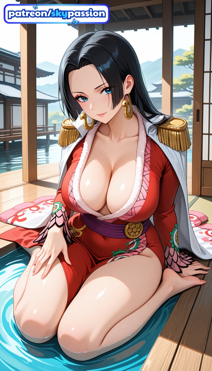 skypassion, ai generated, ai assisted, one piece, boa hancock, breasts