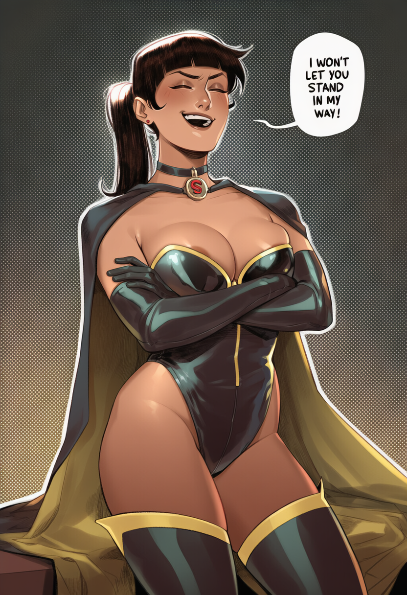 phophopho, ai generated, dc comics, superwoman, mature, thick legs