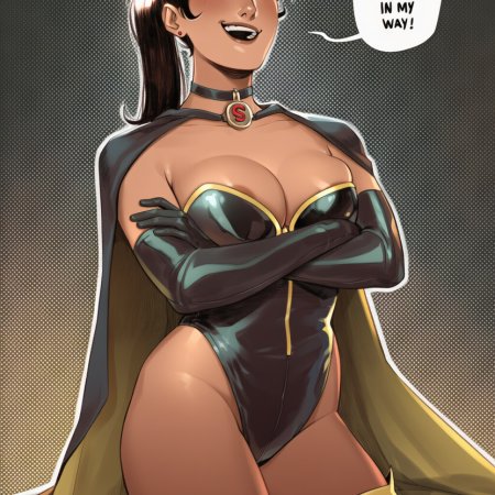 phophopho, ai generated, dc comics, superwoman, mature, thick legs