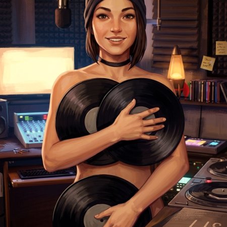 softnsour, ai generated, steph gingrich, beanie, choker, nude