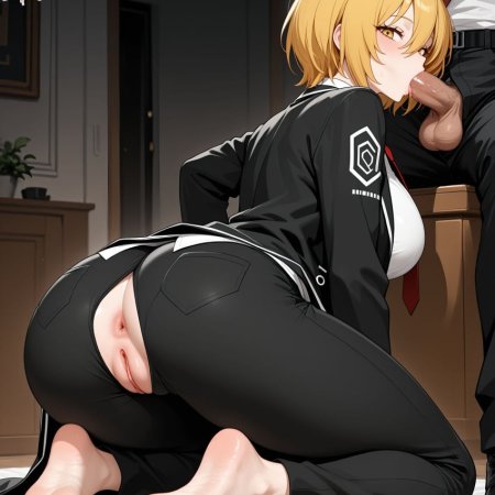 machine muse, ai generated, limbus company, project moon, big ass, blowjob