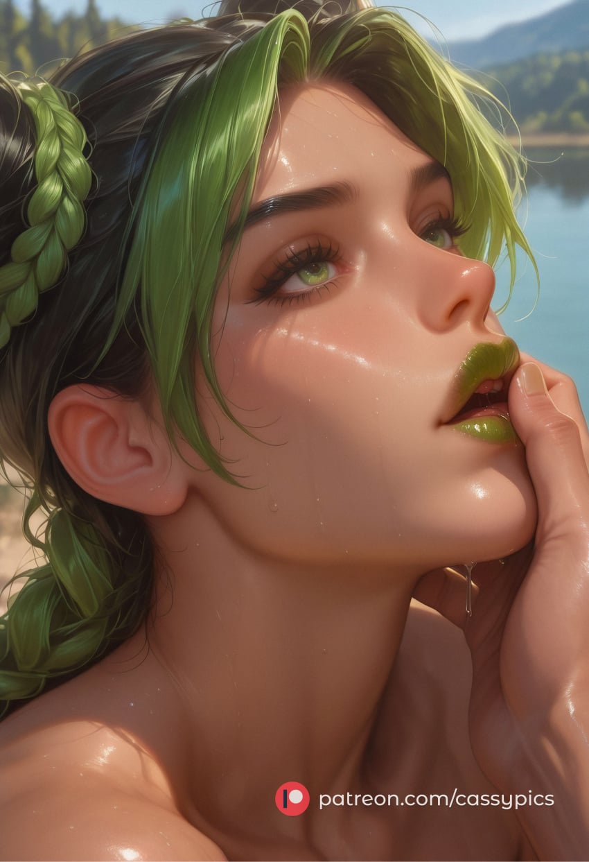 cassypics, ai generated, jolyne kujo, blush, nude, big ass