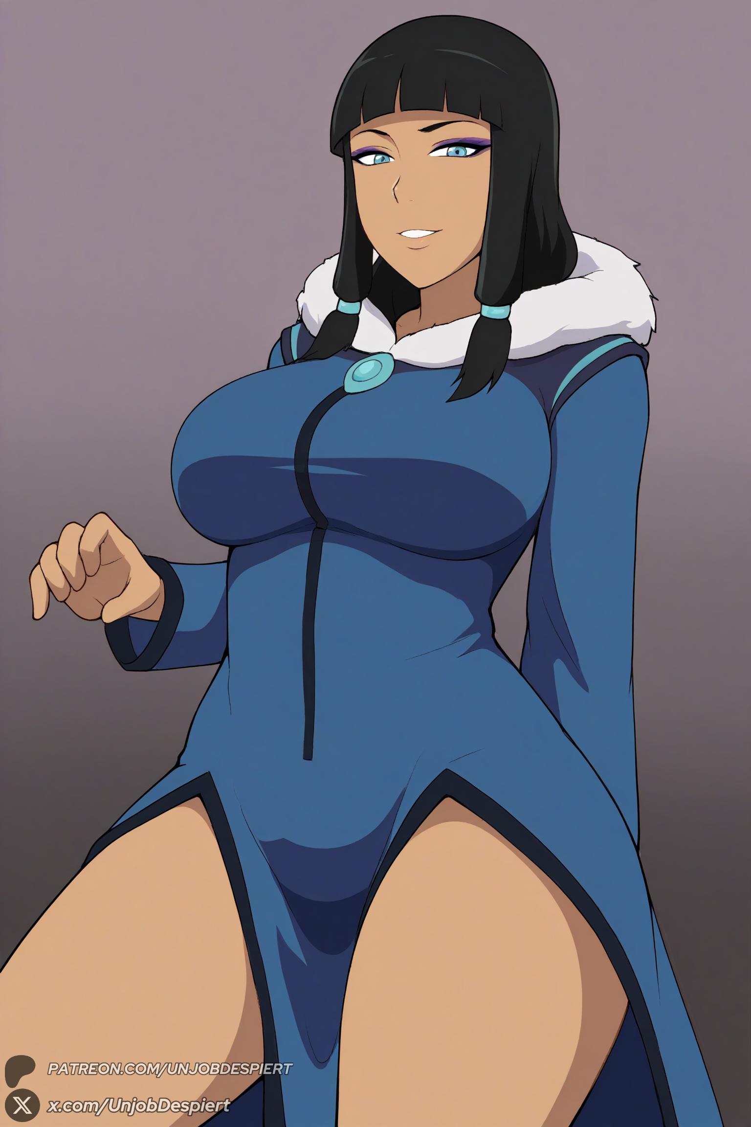 unjobdespiert, ai generated, the legend of korra, eska, bangs, dark skin