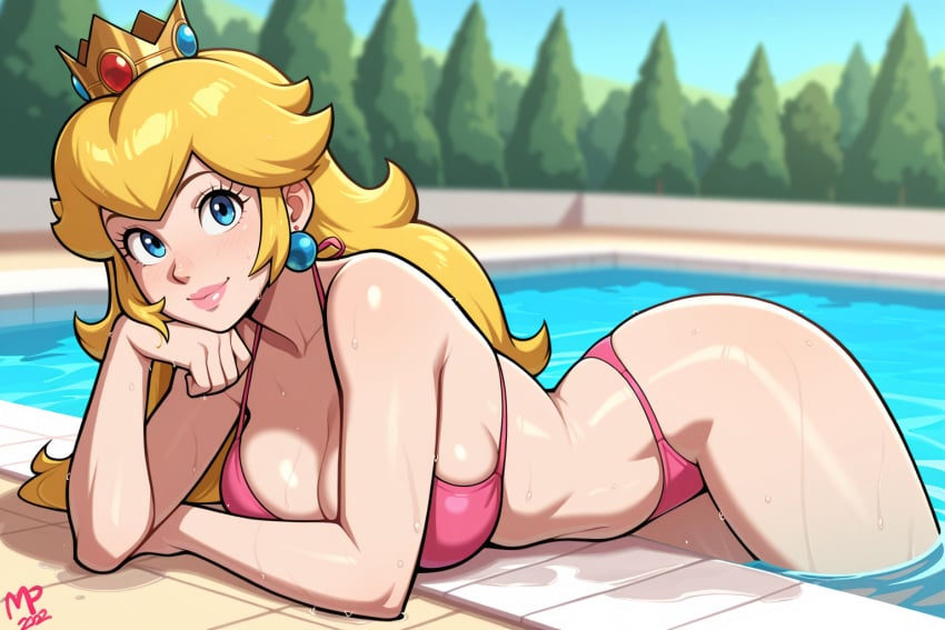 bimpi, ai generated, mario, nintendo, princess peach, bikini top
