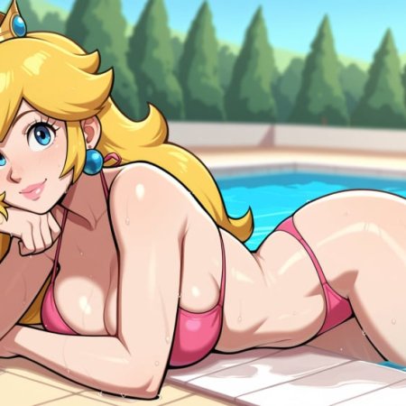 bimpi, ai generated, mario, nintendo, princess peach, bikini top
