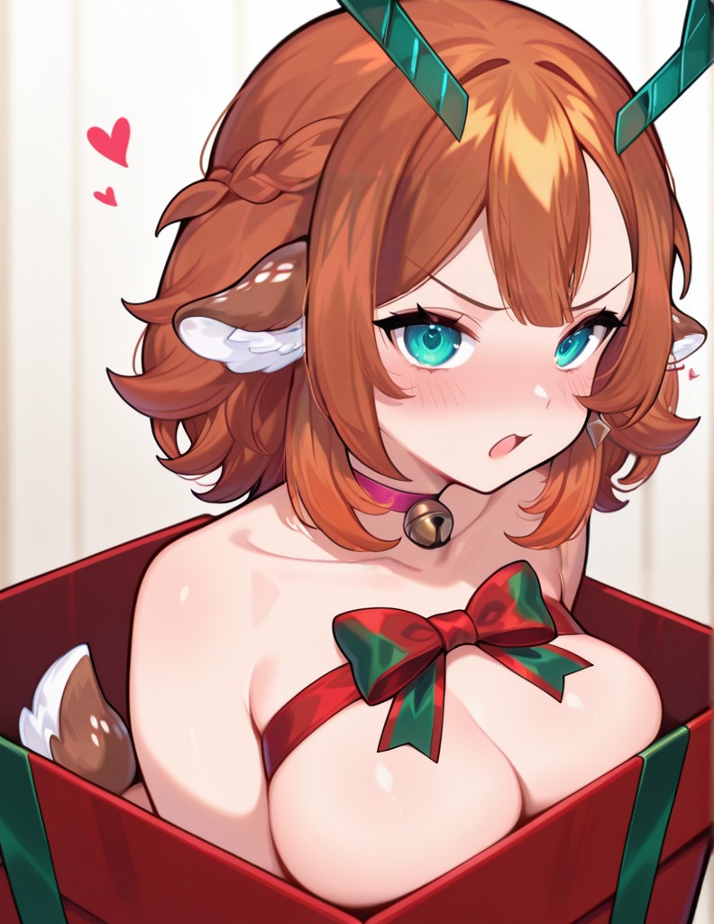 fogine, ai generated, christmas, oneeshi, harper strikes, gift box