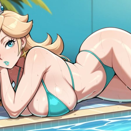 bimpi, ai generated, mario, nintendo, princess rosalina, bikini