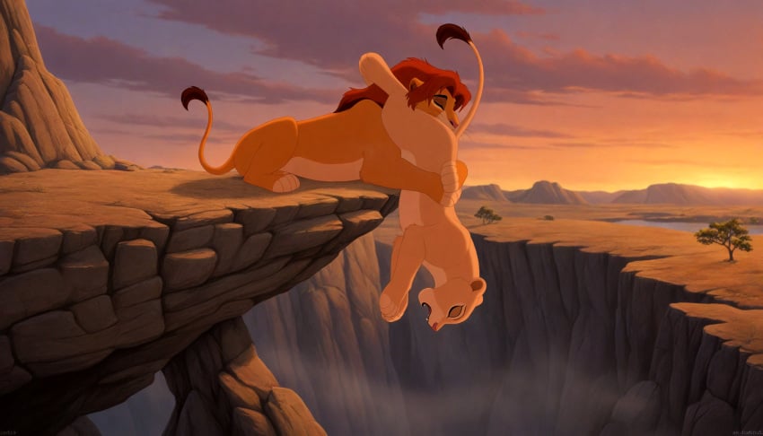 tyto4tme4l, ai generated, the lion king, nala, simba, oral