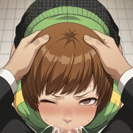 username37372, ai generated, persona, hanamura yousuke, cum drip, blowjob