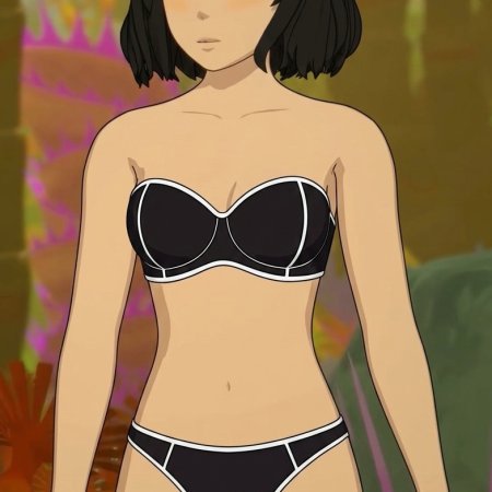 ai generated, rwby, blake belladonna, black bra, black panties, solo