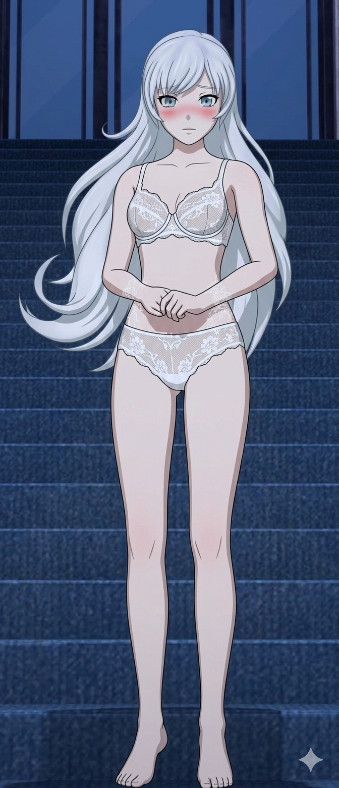 ai generated, rwby, weiss schnee, 1girls, bra, female