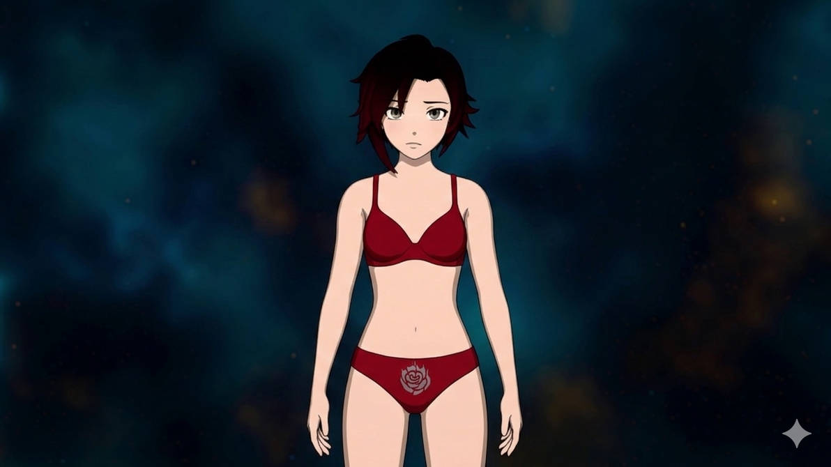 ai generated, rwby, ruby rose, female, panties, solo