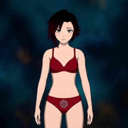 ai generated, rwby, ruby rose, female, panties, solo