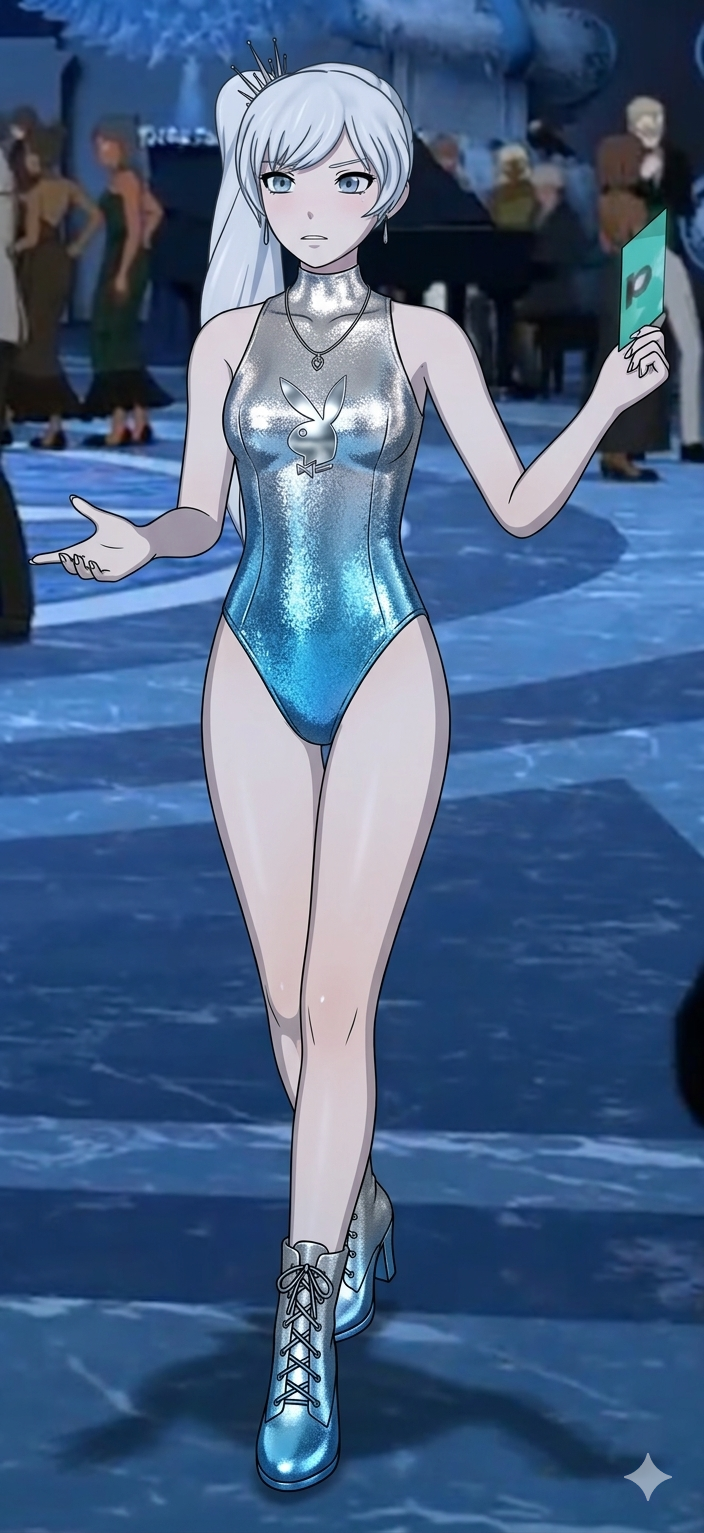 ai generated, rwby, weiss schnee, female, leotard, solo