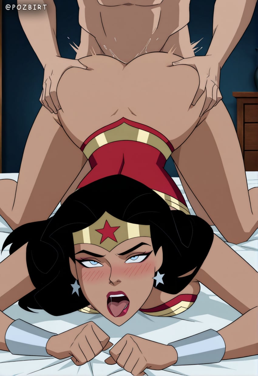 pozbirt, ai generated, wonder woman, diana prince, big breasts, nipples